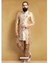 Cream Exclusive Readymade Designer Indowestern Sherwani