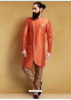 Orange Exclusive Readymade Designer Indowestern Sherwani