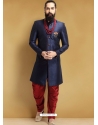 Navy Blue Exclusive Readymade Designer Indowestern Sherwani
