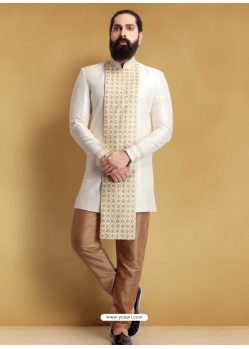 Off White Exclusive Readymade Designer Indowestern Sherwani