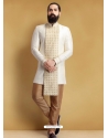 Off White Exclusive Readymade Designer Indowestern Sherwani