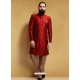 Tomato Red Exclusive Readymade Designer Indowestern Sherwani