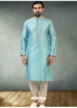 Sky Blue Exclusive Readymade Designer Kurta Pajama