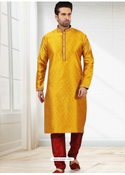 Yellow Exclusive Readymade Designer Kurta Pajama