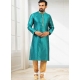 Turquoise Exclusive Readymade Designer Kurta Pajama