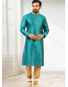 Turquoise Exclusive Readymade Designer Kurta Pajama