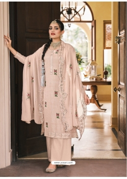 Light Beige Designer Party Wear Heavy Faux Georgette Salwar Suit
