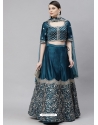 Teal Blue Heavy Designer Wedding Wear Lehenga Choli