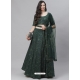 Dark Green Heavy Designer Wedding Wear Lehenga Choli