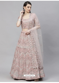 Dusty Pink Heavy Designer Wedding Wear Lehenga Choli