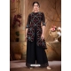 Navy Blue Readymade Faux Georgette Indo-Western Suit