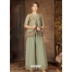 Olive Green Readymade Faux Georgette Indo-Western Suit
