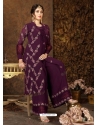 Deep Wine Readymade Faux Georgette Indo-Western Suit