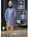 Blue Exclusive Readymade Designer Indowestern Sherwani