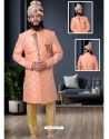 Light Orange Exclusive Readymade Designer Indowestern Sherwani