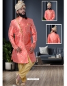 Peach Exclusive Readymade Designer Indowestern Sherwani