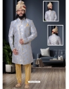 Light Grey Exclusive Readymade Designer Indowestern Sherwani