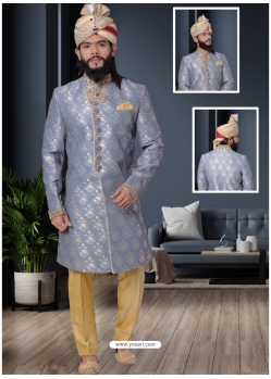 Grey Exclusive Readymade Designer Indowestern Sherwani