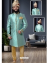 Aqua Mint Exclusive Readymade Designer Indowestern Sherwani