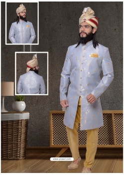 Silver Exclusive Readymade Designer Indowestern Sherwani