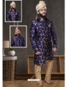 Navy Blue Exclusive Readymade Designer Indowestern Sherwani