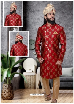 Maroon Exclusive Readymade Designer Indowestern Sherwani