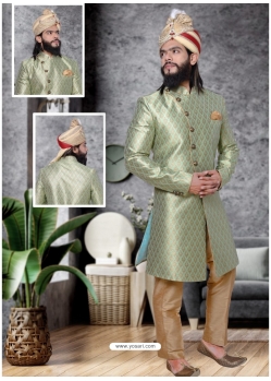 Sea Green Exclusive Readymade Designer Indowestern Sherwani