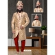 Cream Exclusive Readymade Designer Indowestern Sherwani