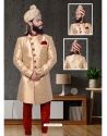 Cream Exclusive Readymade Designer Indowestern Sherwani