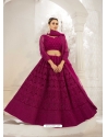 Medium Violet Designer Bridal Wear Net Lehenga Choli