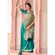 Aqua Mint Designer Wedding Wear Silk Sari