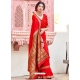 Tomato Red Designer Wedding Wear Silk Sari