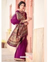 Medium Violet Designer Wedding Wear Silk Sari