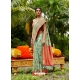 Aqua Mint Designer Wedding Wear Soft Silk Sari