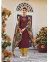 Maroon Readymade Embroidered Designer Viscose Palazzo Suit