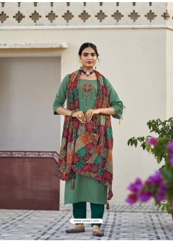 Sea Green Readymade Embroidered Designer Viscose Palazzo Suit