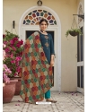 Teal Blue Readymade Embroidered Designer Viscose Palazzo Suit