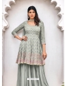 Light Grey Heavy Designer Wedding Heavy Blooming Georgette Salwar Suit