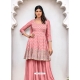 Pink Heavy Designer Wedding Heavy Blooming Georgette Salwar Suit