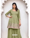 Pista Green Heavy Designer Wedding Heavy Blooming Georgette Salwar Suit