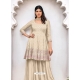 Off White Heavy Designer Wedding Heavy Blooming Georgette Salwar Suit