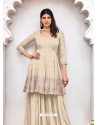 Off White Heavy Designer Wedding Heavy Blooming Georgette Salwar Suit