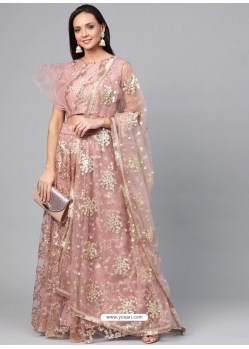Old Rose Designer Wedding Wear Soft Net Lehenga Choli