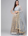 Silver Designer Wedding Wear Soft Net Lehenga Choli