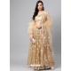 Gold Designer Wedding Wear Soft Net Lehenga Choli