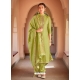 Parrot Green Designer Party Wear Cotton Silk Salwar Suit