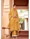 Mustard Designer Party Wear Cotton Silk Salwar Suit