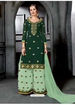 Dark Green Designer Party Wear Faux Georgette Salwar Suit