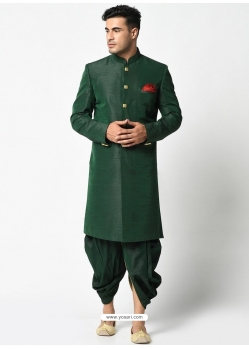 Dark Green Exclusive Readymade Indo-Western Dhoti Style Kurta Pajama