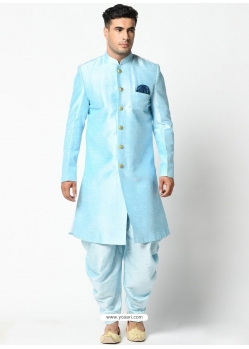 Sky Blue Exclusive Readymade Indo-Western Dhoti Style Kurta Pajama